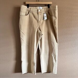 Lane Bryant Straight Crop Mid Rise Beige Jeans Size 20 NWT